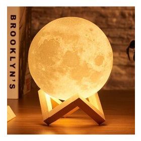Çılgıntrend 3D Stand Hediyeli Ay Mom Sarı Renk Gece Lambası