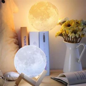Çılgıntrend 3D Stand Hediyeli Ay Mom Sarı Renk Gece Lambası