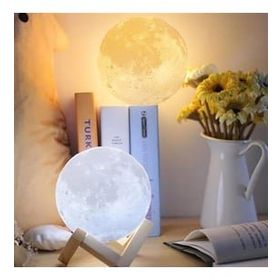 Çılgıntrend 3D Stand Hediyeli Ay Mom Sarı Renk Gece Lambası