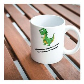 Çılgıntrend 8.5 x 9.5 cm Dinozorlarda Sanıyorlar Ki Birtek Onlar Tükendi Baskılı Kupa Bardak