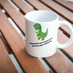Çılgıntrend 8.5 x 9.5 cm Dinozorlarda Sanıyorlar Ki Birtek Onlar Tükendi Baskılı Kupa Bardak