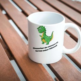 Çılgıntrend 8.5 x 9.5 cm Dinozorlarda Sanıyorlar Ki Birtek Onlar Tükendi Baskılı Kupa Bardak