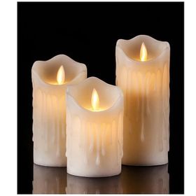 Çılgıntrend Alevli Led Mum Hareketli Alev Görünümlü Dekoratif Mum 3lü Set
