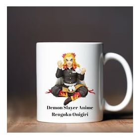 Çılgıntrend Demon Slayer Anime Rengoku Onigiri Tasarımlı kupa Bardak