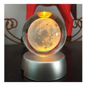 Çılgıntrend Dolunay Ay Gezegen Işıklı 6 cm Çapında Cam Kristal Küre