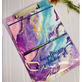 Çılgıntrend Hayallerinin Peşinden Git Tasarımlı Sekreterlik Kalemlik Mor Renk Lastikli Defter
