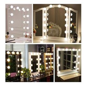 Çılgıntrend Hollywood Tarzı 10'lu Makyaj Masası Aynası İçin Beyaz Led Işıklı Top Lamba