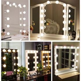 Çılgıntrend Hollywood Tarzı 10'lu Makyaj Masası Aynası İçin Beyaz Led Işıklı Top Lamba