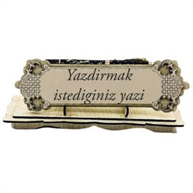 Çılgıntrend Kişiye Özel Besmele Kabartmalı Kalem ve Masa Üstü İsimlik