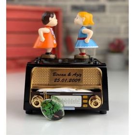 Çılgıntrend Kişiye Özel Nostaljik Radyo Görünümlü Müzik Kutusu ve Kolye Seti