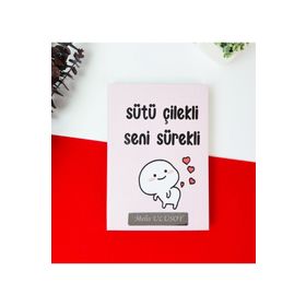 Çılgıntrend Kişiye Özel Sütü Çilekli Seni Sürekli Tasarımlı Konuşan Ajanda