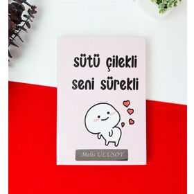 Çılgıntrend Kişiye Özel Sütü Çilekli Seni Sürekli Tasarımlı Konuşan Ajanda