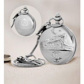 Çılgıntrend Kişiye Özel Tcdd Tren Kabartmalı Silver Köstekli Cep Saati