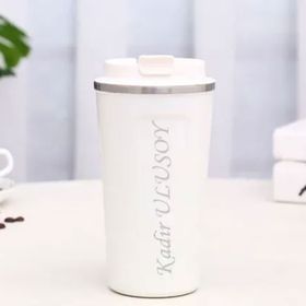 Çılgıntrend Kişiye Özel Yalıtımlı Palanmaz Çelik Beyaz 500 ml Termos Kupa Bardak