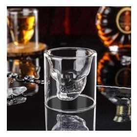 Çılgıntrend Kuru Kafa Çift Cidarlı Şeffaf Cam Bardak 150 ml 2 Li Kurukafa Cidar Bardak