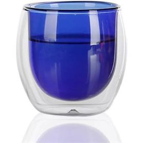 Çılgıntrend Renkli Çift Cidarlı Borosilikat 250 ml Cam Kupa