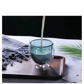 Çılgıntrend Renkli Çift Cidarlı Borosilikat 250 ml Cam Kupa