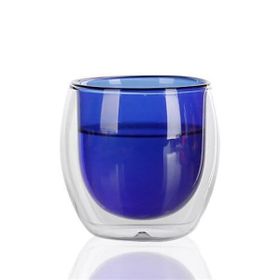 Çılgıntrend Renkli Çift Cidarlı Borosilikat 250 ml Cam Kupa