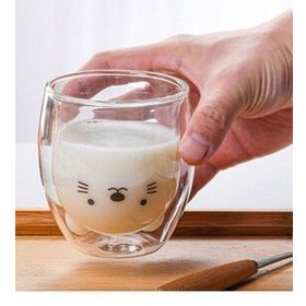 Çılgıntrend Sevimli Kedi Çidarlı Cam Bardak