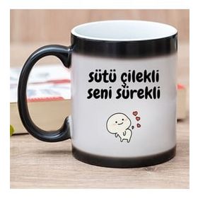 Çılgıntrend Sütü Çilekli Seni Sürekli Tasarımlı Kupa Bardak
