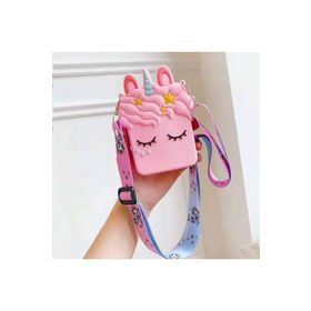 Çılgıntrend Unicorn Tasarım Silikon Pembe Omuz Askılı Çanta