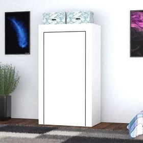 CimriKese Raflı Askılı Çok Amaçlı Mini Bez Dolap Beyaz