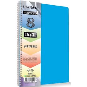 Çınar 62062 Im Smart A4 7+3 250 Yaprak Plastik Kapak Ayraçlı Çok Renkli Spiralli Defter