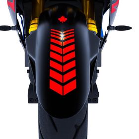 Çınar Extreme 2 Adet 25x8 cm Sport Motosiklet Çamurluk Bayrak Kırmızı Kask Sticker