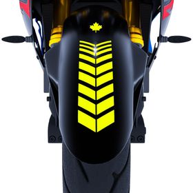 Çınar Extreme 2 Adet 25x8 cm Sport Motosiklet Çamurluk Floresan Sarı Kask Sticker