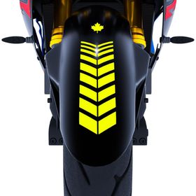Çınar Extreme 2 Adet 25x8 cm Sport Motosiklet Çamurluk Floresan Sarı Kask Sticker