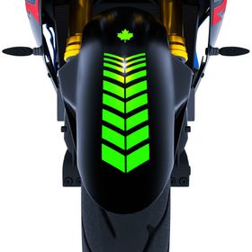 Çınar Extreme 2 Adet 25x8 cm Sport Motosiklet Çamurluk Floresan Yeşil Kask Sticker