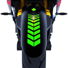 Çınar Extreme 2 Adet 25x8 cm Sport Motosiklet Çamurluk Floresan Yeşil Kask Sticker