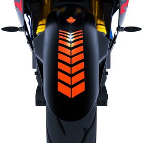 Çınar Extreme 2 Adet Sport Motosiklet Çamurluk Alev Turuncusu Kask Sticker