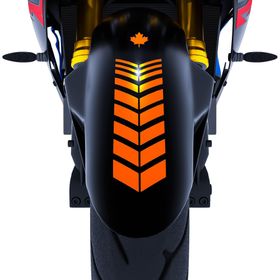 Çınar Extreme 2 Adet Sport Motosiklet Çamurluk Floresan Turuncu Kask Sticker