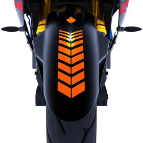 Çınar Extreme 2 Adet Sport Motosiklet Çamurluk Floresan Turuncu Kask Sticker