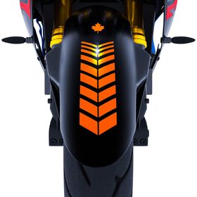 Çınar Extreme 2 Adet Sport Motosiklet Çamurluk Floresan Turuncu Kask Sticker