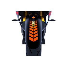 Çınar Extreme 2 Adet Sport Motosiklet Çamurluk Floresan Turuncu Kask Sticker