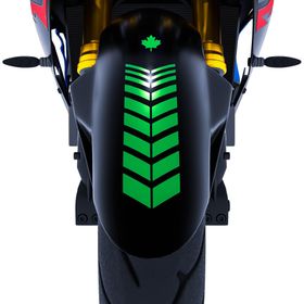 Çınar Extreme 2 Adet Sport Motosiklet Çamurluk Orman Yeşili Kask Sticker