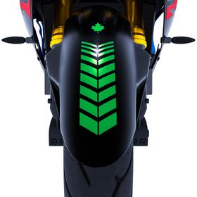 Çınar Extreme 2 Adet Sport Motosiklet Çamurluk Orman Yeşili Kask Sticker
