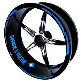 Çınar Extreme 3 Parça Tasarımlı Azur Mavi Jant Şeridi Sticker