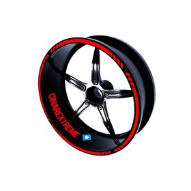 Çınar Extreme 4 Parçalı Kesikli Tasarımlı Bayrak Kırmızı Jant Şeridi Sticker