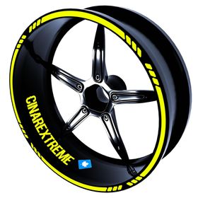 Çınar Extreme 4 Parçalı Kesikli Tasarımlı Floresan Sarı Jant Şeridi Sticker