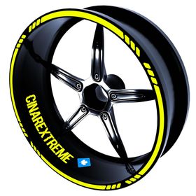 Çınar Extreme 4 Parçalı Kesikli Tasarımlı Floresan Sarı Jant Şeridi Sticker