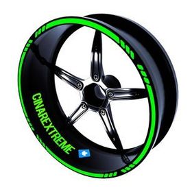 Çınar Extreme 4 Parçalı Kesikli Tasarımlı Floresan Yeşil Jant Şeridi Sticker