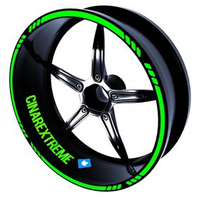 Çınar Extreme 4 Parçalı Kesikli Tasarımlı Floresan Yeşil Jant Şeridi Sticker