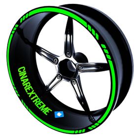 Çınar Extreme 4 Parçalı Kesikli Tasarımlı Floresan Yeşil Jant Şeridi Sticker
