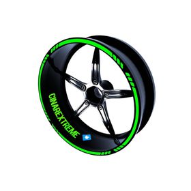 Çınar Extreme 4 Parçalı Kesikli Tasarımlı Floresan Yeşil Jant Şeridi Sticker