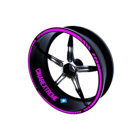 Çınar Extreme 4 Parçalı Kesikli Tasarımlı Gül Pembesi Jant Şeridi Sticker