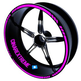 Çınar Extreme 4 Parçalı Kesikli Tasarımlı Gül Pembesi Jant Şeridi Sticker