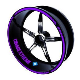 Çınar Extreme 4 Parçalı Kesikli Tasarımlı Patlıcan Moru Jant Şeridi Sticker